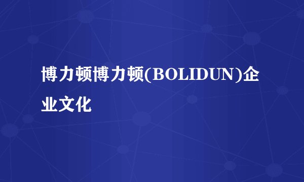 博力顿博力顿(BOLIDUN)企业文化