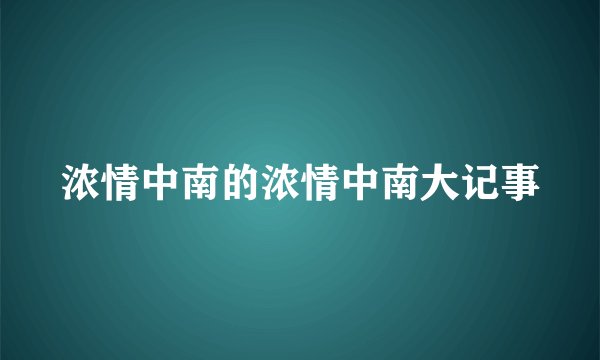 浓情中南的浓情中南大记事