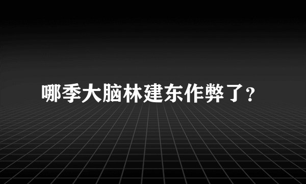 哪季大脑林建东作弊了？