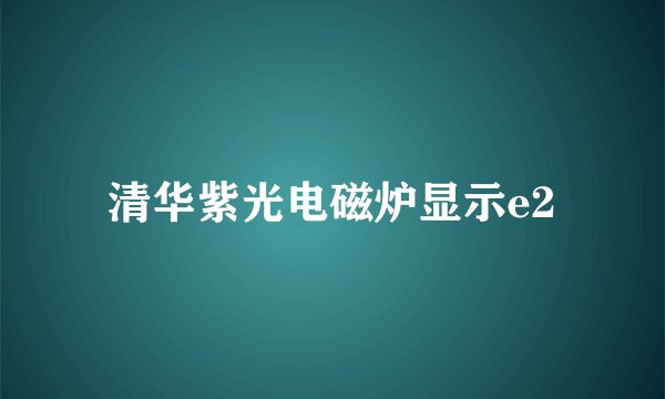 清华紫光电磁炉显示e2