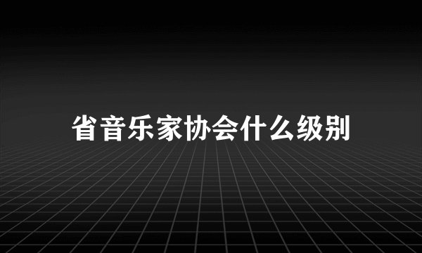 省音乐家协会什么级别