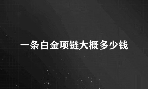 一条白金项链大概多少钱