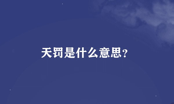 天罚是什么意思？