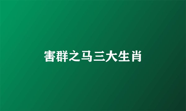 害群之马三大生肖