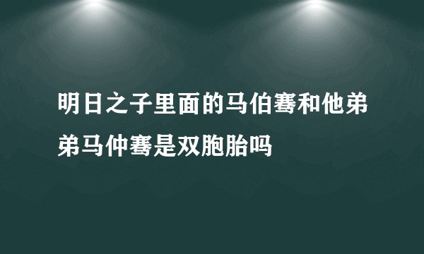 明日之子里面的马伯骞和他弟弟马仲骞是双胞胎吗