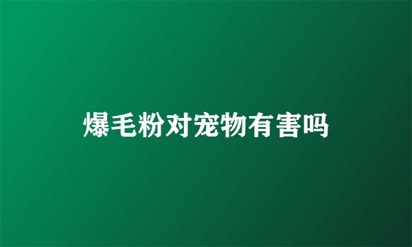 爆毛粉对宠物有害吗