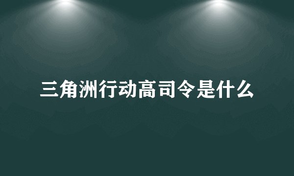 三角洲行动高司令是什么