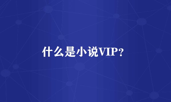 什么是小说VIP？