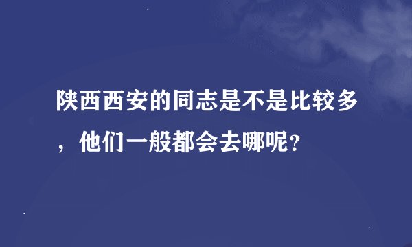 陕西西安的同志是不是比较多，他们一般都会去哪呢？