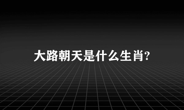 大路朝天是什么生肖?