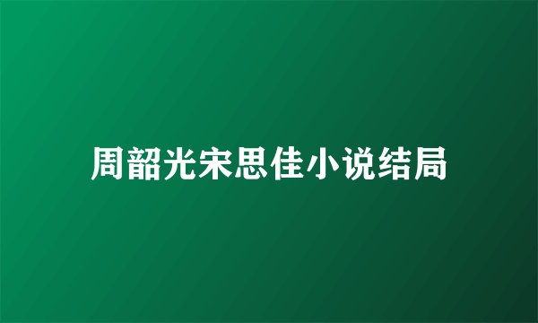 周韶光宋思佳小说结局