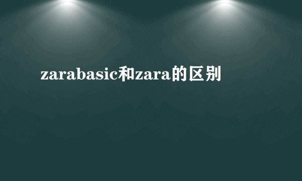 zarabasic和zara的区别