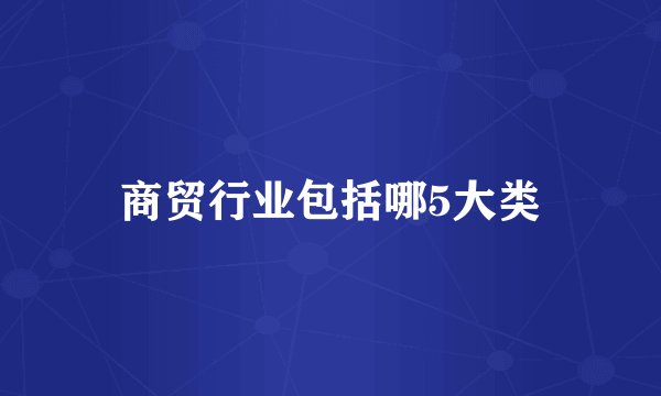 商贸行业包括哪5大类