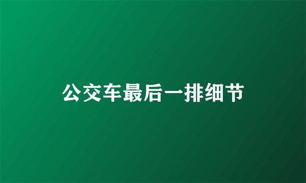 公交车最后一排细节