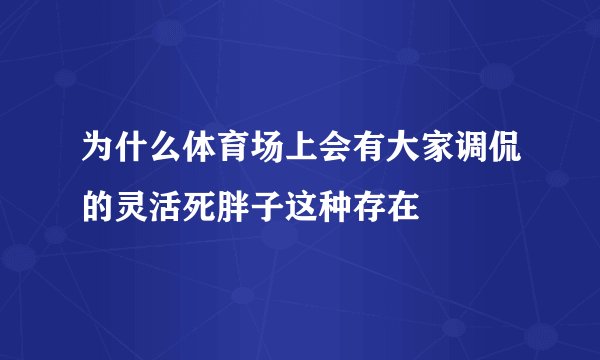 为什么体育场上会有大家调侃的灵活死胖子这种存在