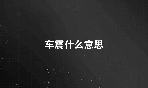 车震什么意思
