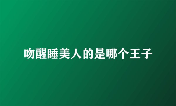 吻醒睡美人的是哪个王子