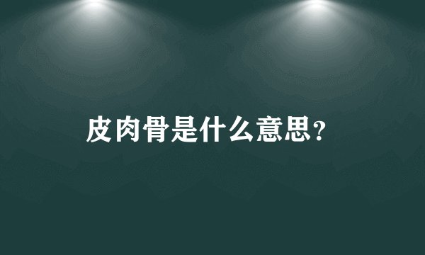 皮肉骨是什么意思？