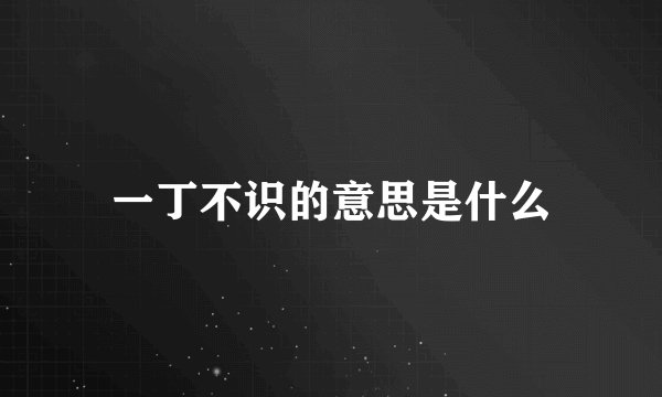 一丁不识的意思是什么