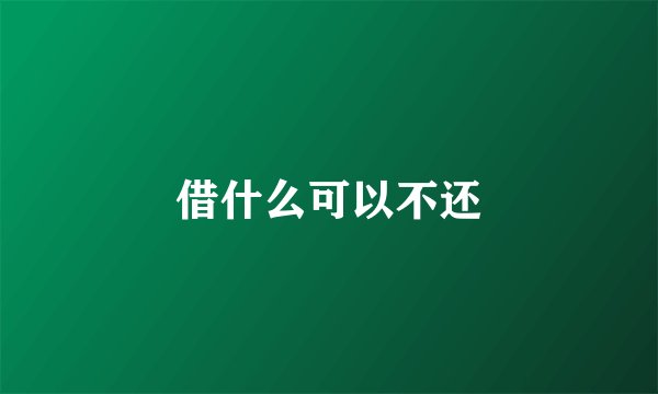 借什么可以不还
