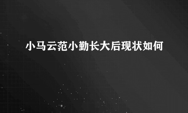 小马云范小勤长大后现状如何