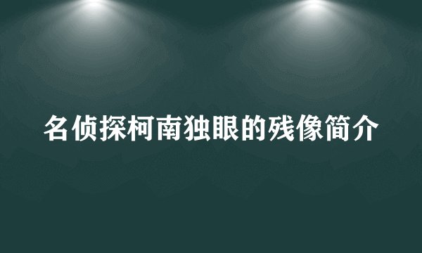 名侦探柯南独眼的残像简介