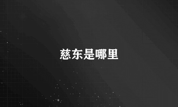 慈东是哪里