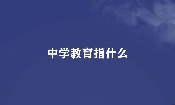 中学教育指什么