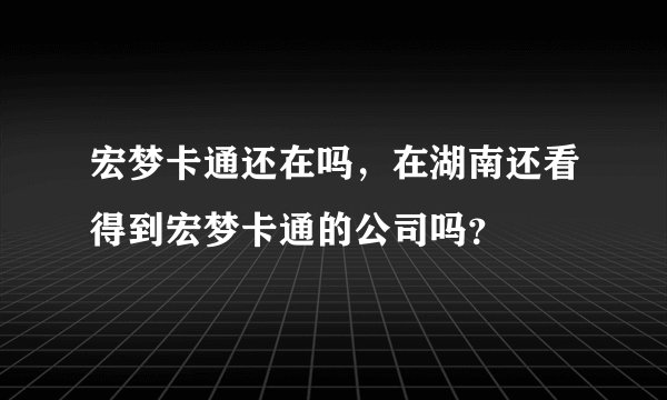 宏梦卡通还在吗，在湖南还看得到宏梦卡通的公司吗？