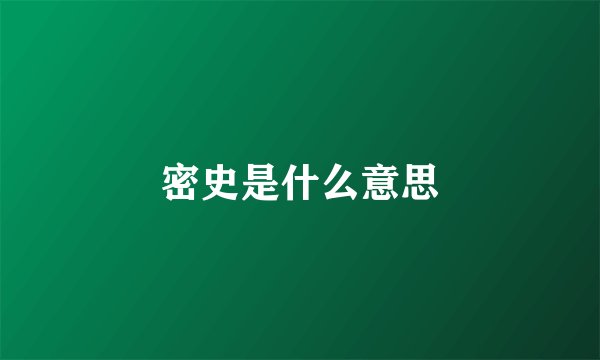 密史是什么意思