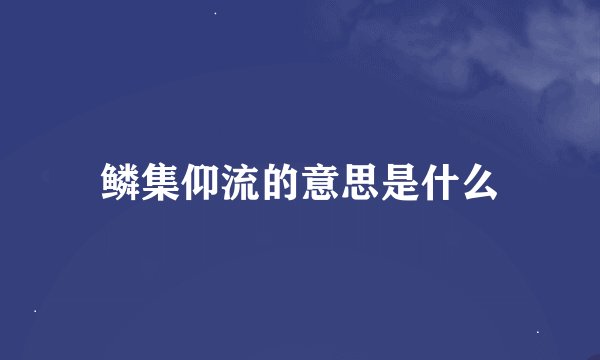 鳞集仰流的意思是什么