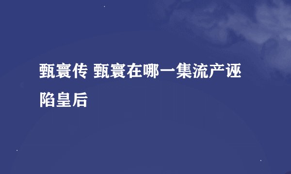 甄寰传 甄寰在哪一集流产诬陷皇后