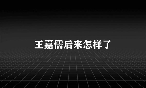 王嘉儒后来怎样了