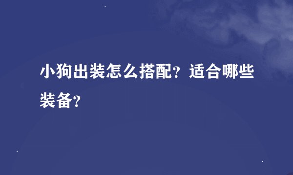 小狗出装怎么搭配？适合哪些装备？