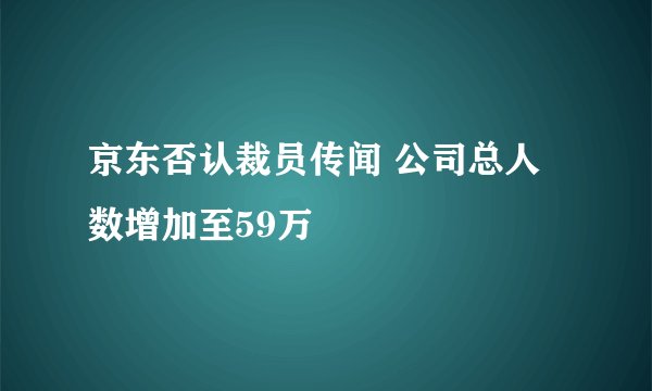 京东否认裁员传闻 公司总人数增加至59万