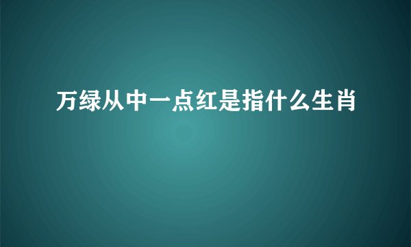万绿从中一点红是指什么生肖