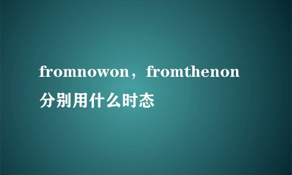 fromnowon，fromthenon分别用什么时态