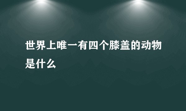 世界上唯一有四个膝盖的动物是什么