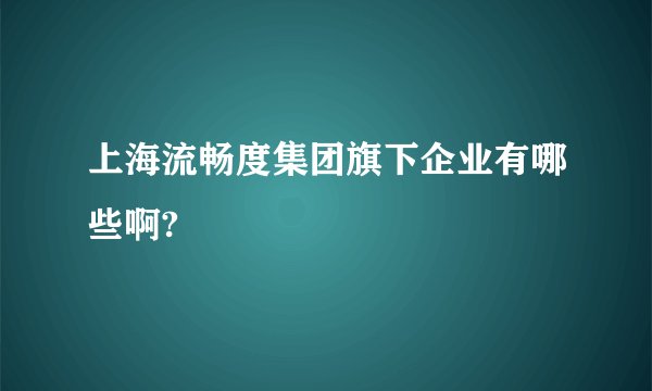 上海流畅度集团旗下企业有哪些啊?