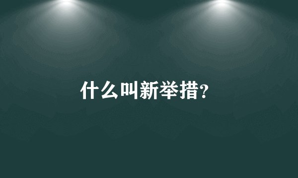 什么叫新举措？