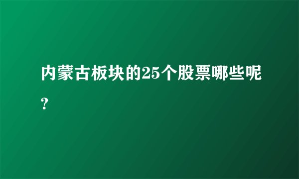 内蒙古板块的25个股票哪些呢？