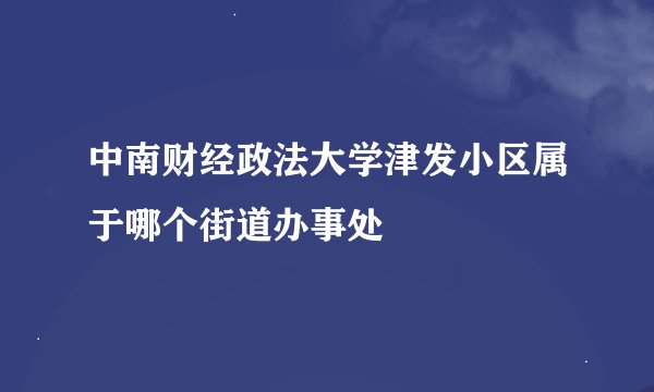 中南财经政法大学津发小区属于哪个街道办事处