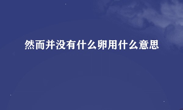 然而并没有什么卵用什么意思