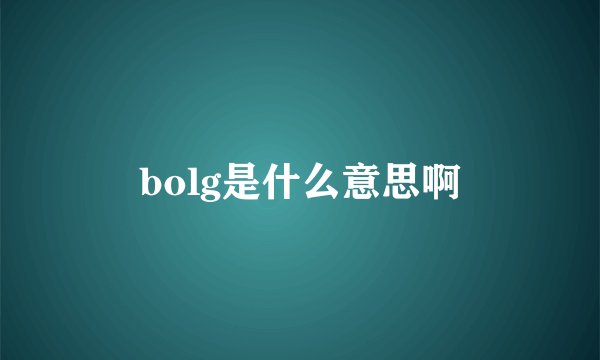 bolg是什么意思啊