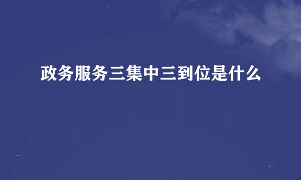 政务服务三集中三到位是什么
