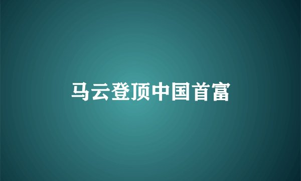 马云登顶中国首富