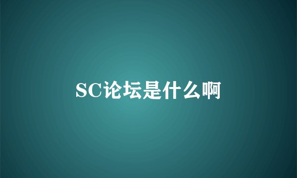 SC论坛是什么啊