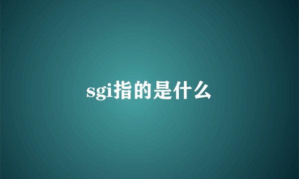 sgi指的是什么
