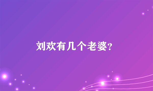 刘欢有几个老婆？