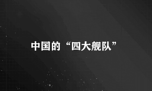 中国的“四大舰队”